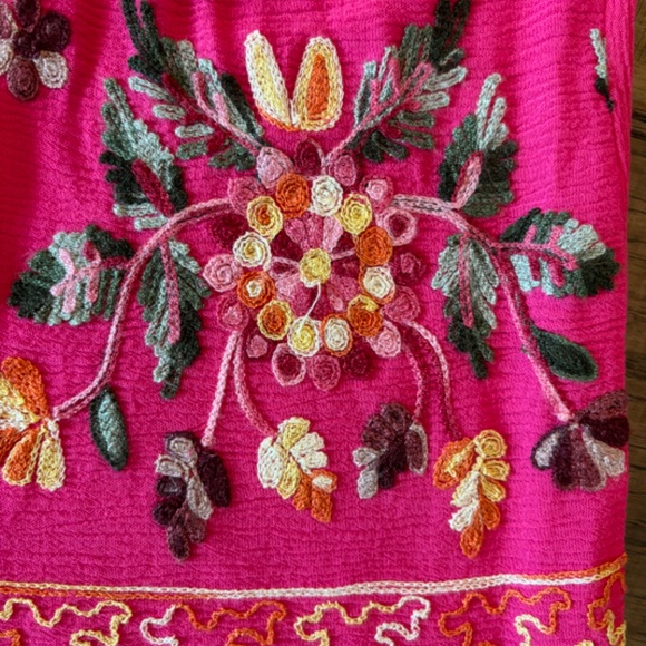 Liv Los Angeles Pink Lightweight Top Embroidery Top Boho Women's Size Sm… - Picture 8 of 11